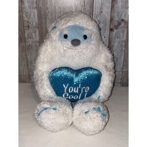 Aurora World Val Sayings Plush White Yeti Holding "You're Cool" Stuffed Animal